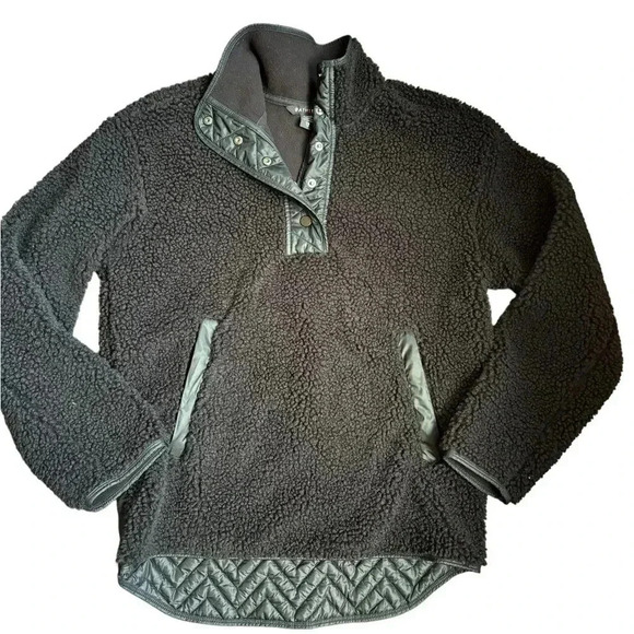 Athleta Tops Athleta Cozy Sherpa Snap Sweatshirt Black Size XS Pockets - Picture 4 of 12